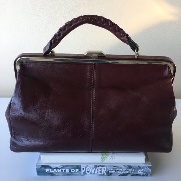 ✨SOLD✨ Vintage Hand Bag 1980's brown/dark red Leather - Picture 3 of 13